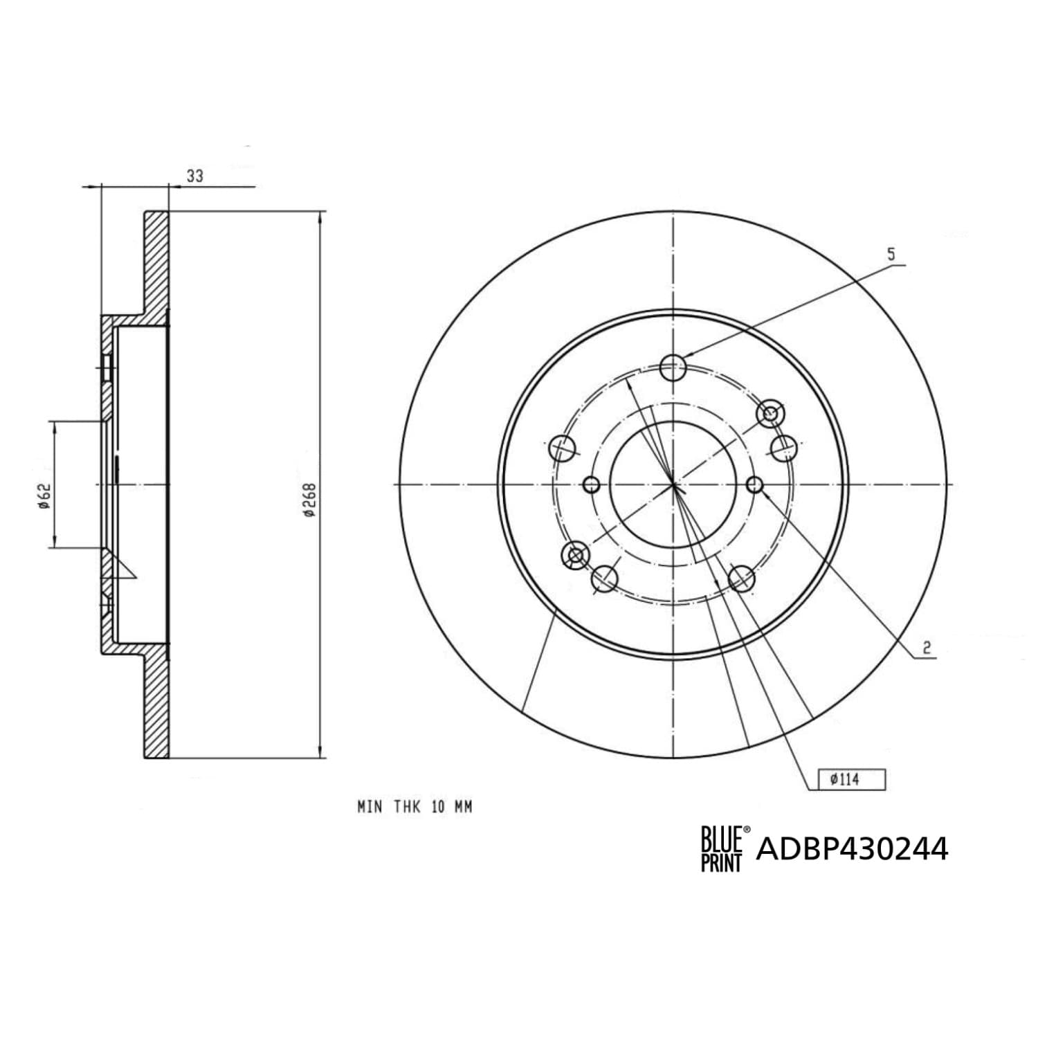 BLUE PRINT Brake Disc ADBP430244