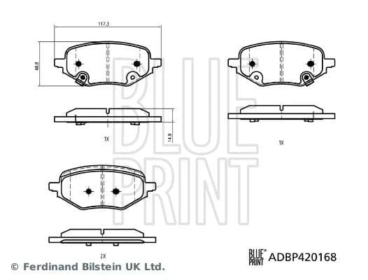 BLUE PRINT Brake Pad Set, disc brake ADBP420168