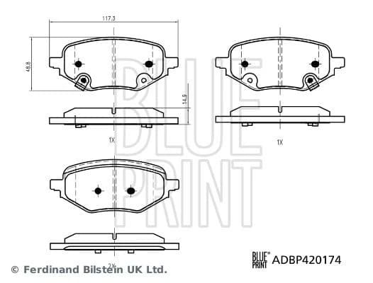 BLUE PRINT Brake Pad Set, disc brake ADBP420174