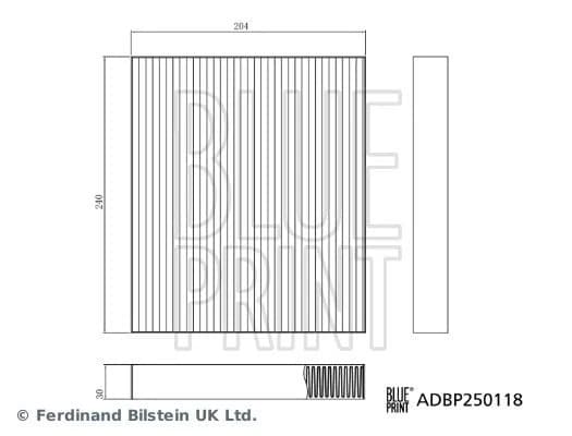 BLUE PRINT Filter, cabin air ADBP250118