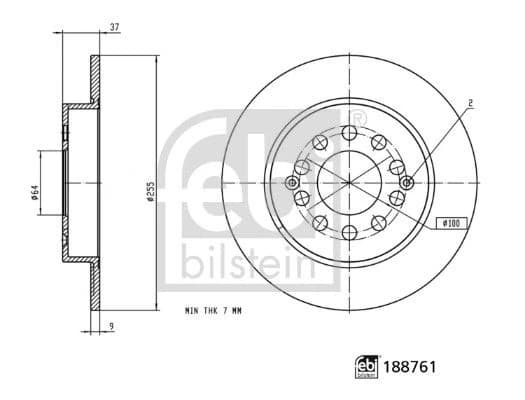 FEBI BILSTEIN Brake Disc 188761