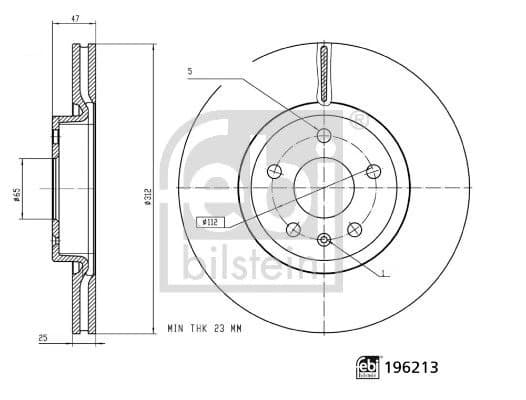 FEBI BILSTEIN Brake Disc 196213