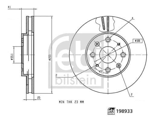 FEBI BILSTEIN Brake Disc 198933