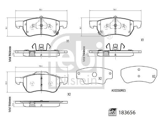 FEBI BILSTEIN Brake Pad Set, disc brake 183656