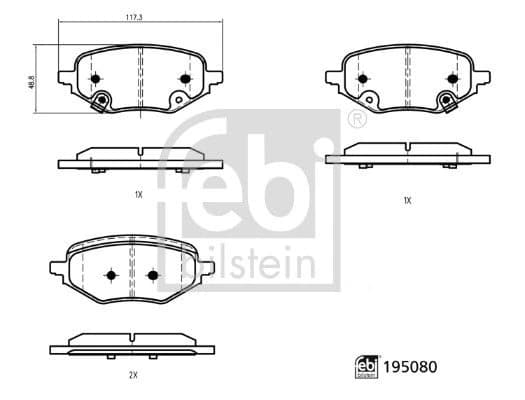FEBI BILSTEIN Brake Pad Set, disc brake 195080