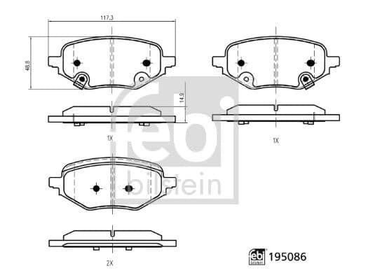 FEBI BILSTEIN Brake Pad Set, disc brake 195086