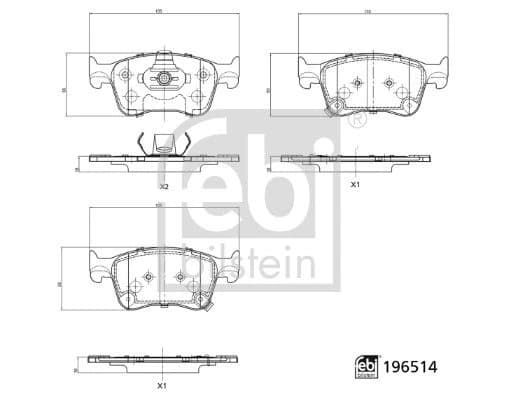 FEBI BILSTEIN Brake Pad Set, disc brake 196514